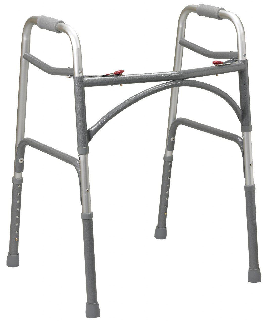 Drive Medical Bariatric Aluminum Two Button Folding Walker Without Wheels