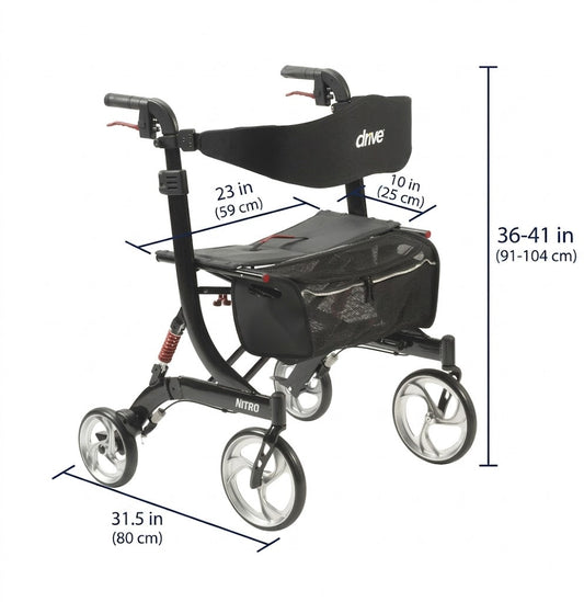Drive Medical Nitro Heavy Duty Rollator 10266HD-BK