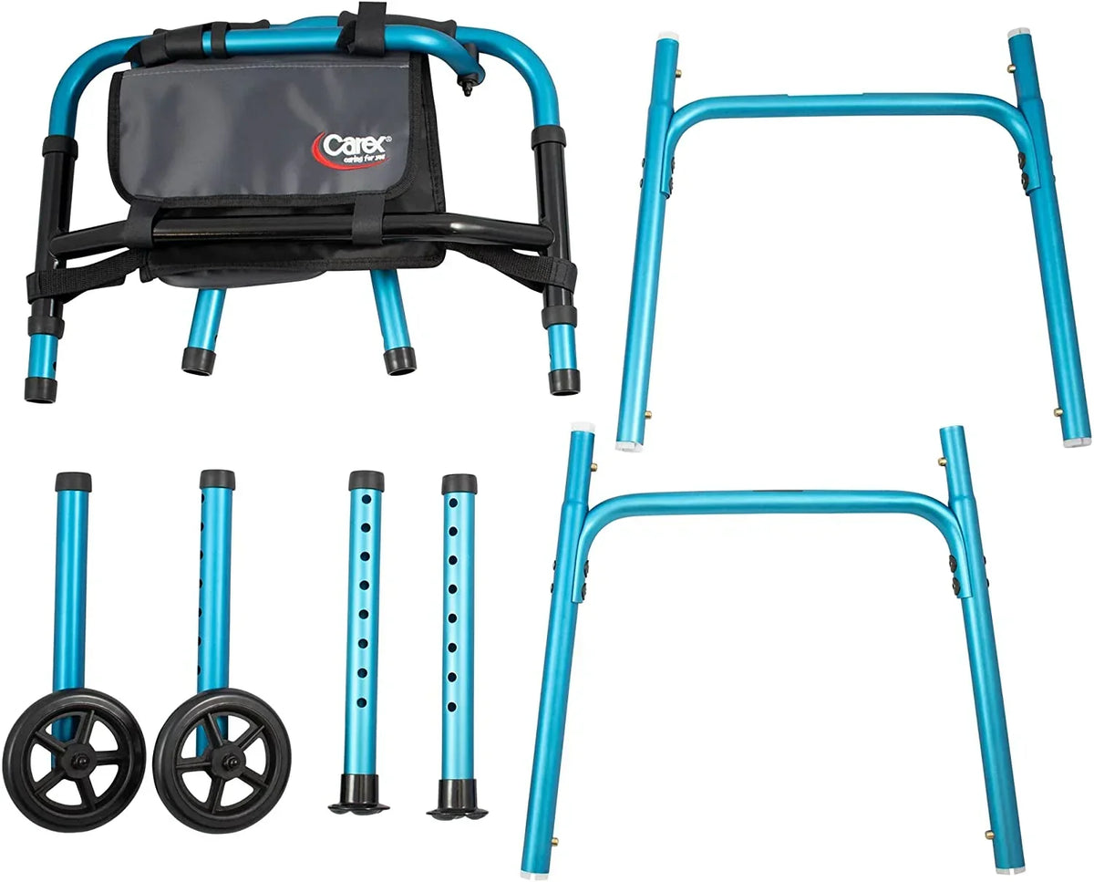 Carex Explorer Folding Walker with Wheels and Glides