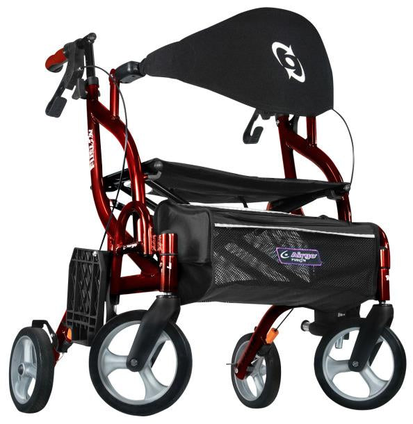 Drive Medical Airgo Fusion 2 in 1 Folding Rollator and Transport Chair