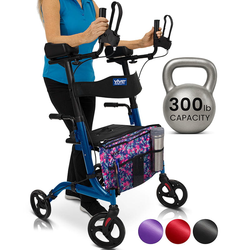 Upright Rollator - Walker with Foldable Transport Seat