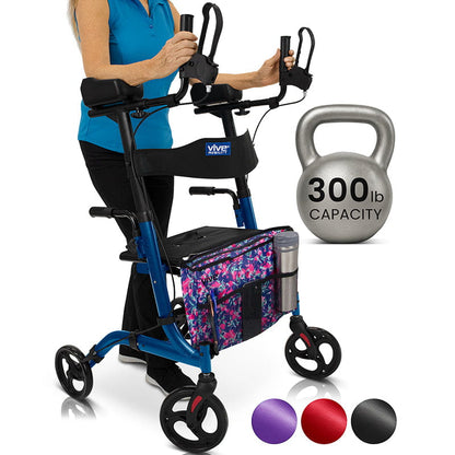 Upright Rollator - Walker with Foldable Transport Seat
