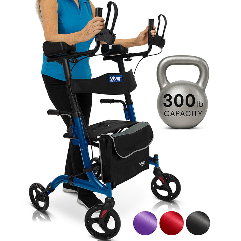 Upright Rollator - Walker with Foldable Transport Seat