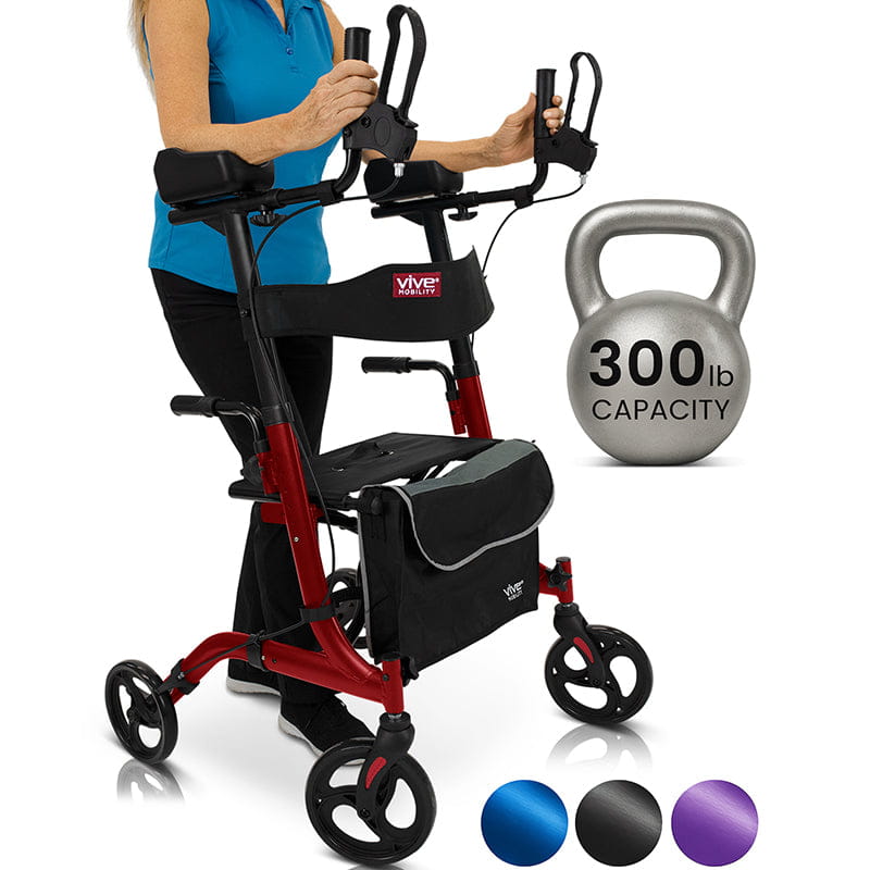 Upright Rollator - Walker with Foldable Transport Seat