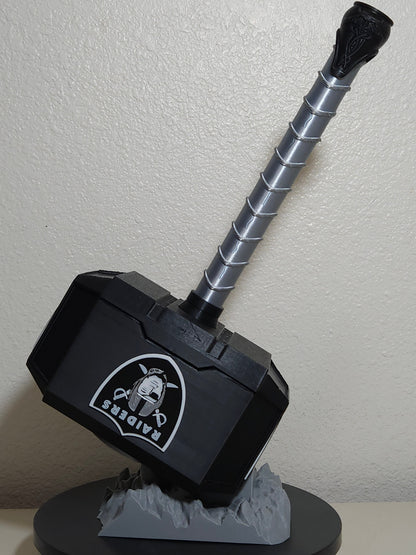 Custom 3D Printed Sports Thor Hammer - Team Logo Edition