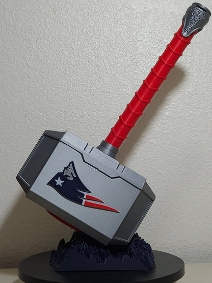 Custom 3D Printed Sports Thor Hammer - Team Logo Edition