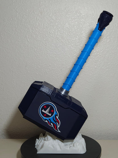 Custom 3D Printed Sports Thor Hammer - Team Logo Edition