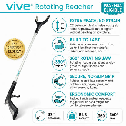 Rotating Reacher Grabber