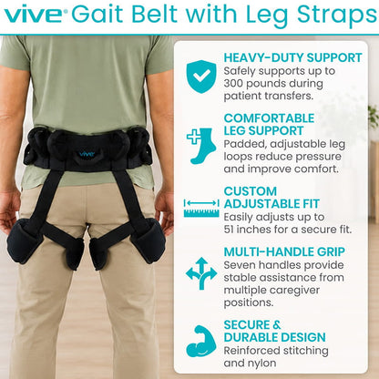 Heavy Duty Transfer Belt With Leg Straps