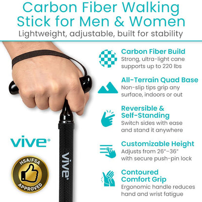 Carbon Fiber Quad Cane