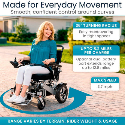 Power Wheelchair - Foldable Long Range Transport Aid