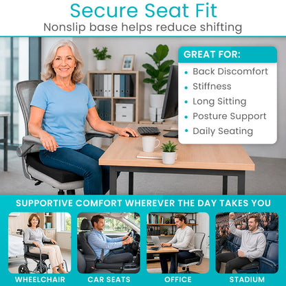 Wheelchair Gel Seat Cushion - Back Support Comfort and Pain Relief