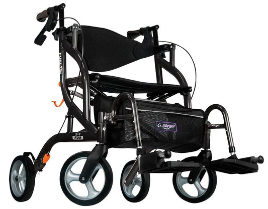 Drive Medical Airgo Fusion 2 in 1 Folding Rollator and Transport Chair
