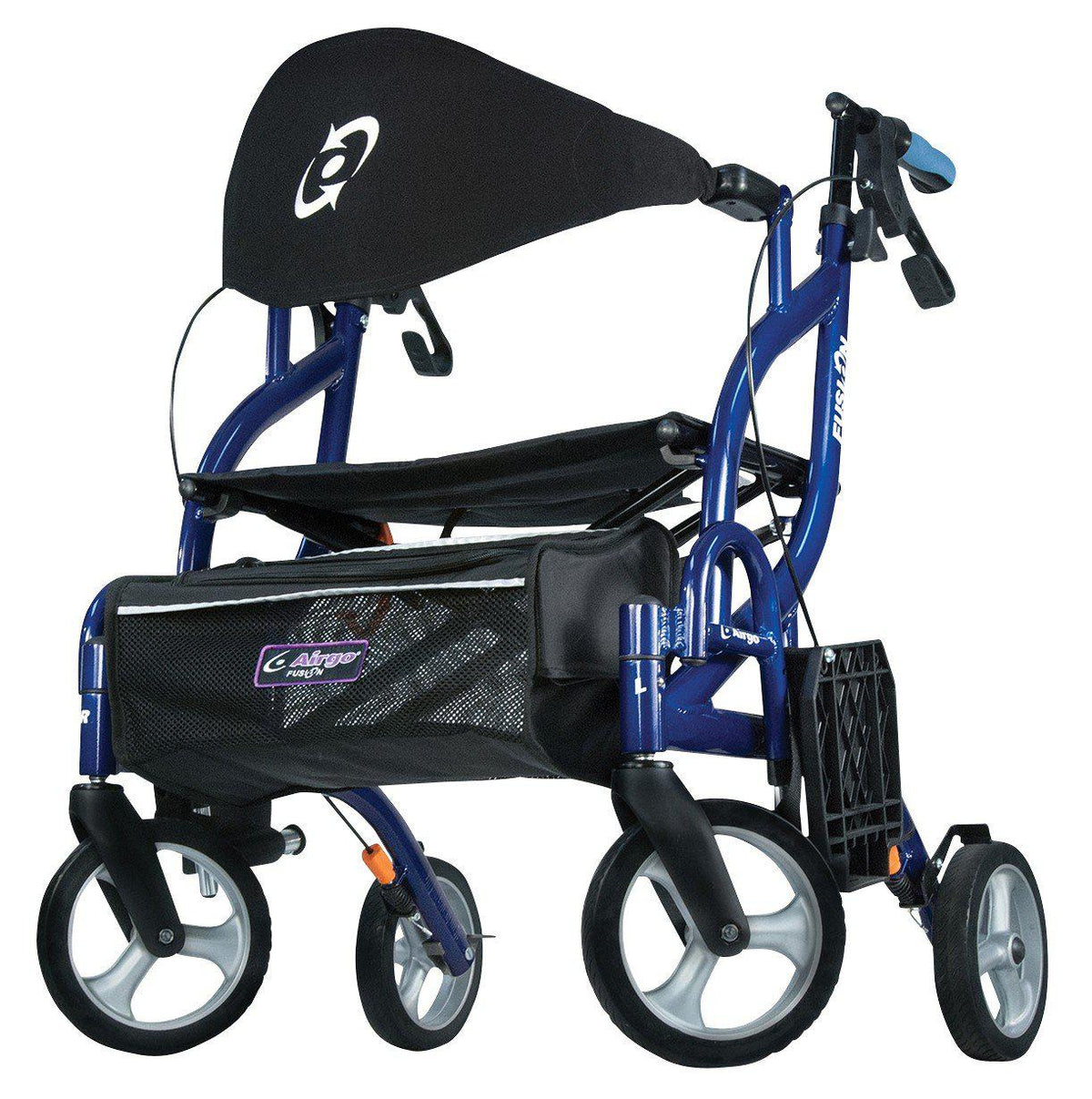 Drive Medical Airgo Fusion 2 in 1 Folding Rollator and Transport Chair