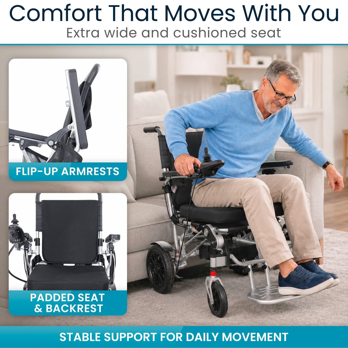 Power Wheelchair - Foldable Long Range Transport Aid