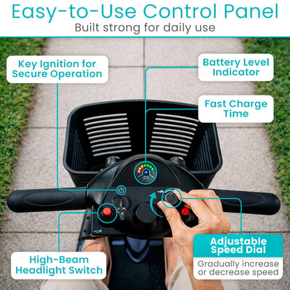 4 Wheel Mobility Scooter - Electric Powered with Seat for Seniors