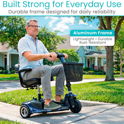 3 Wheel Mobility Scooter - Electric Long Range Powered Wheelchair