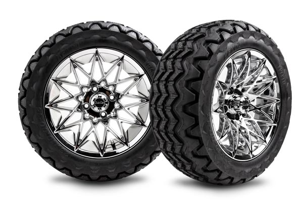 14" Bright Chrome Athena Wheel with 23x10-14 Kraken Tire