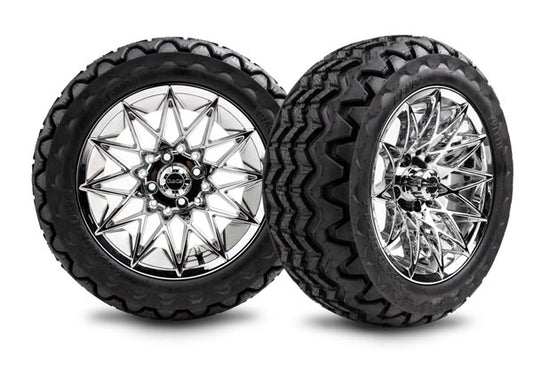 14" Bright Chrome Athena Wheel with 23x10-14 Kraken Tire