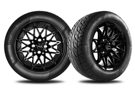 14" Solid Gloss Black Athena Wheel with 215/50R14 Morpheus Tire