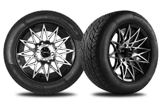 14" Machined Gloss Black Athena Wheel with 215/50R14 Morpheus Tire