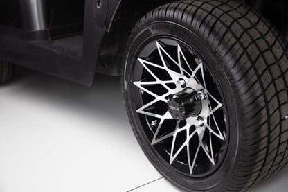 12" Athena Gloss Black and Machined Alloy Wheel With 205/40-12 Steel-belted Radial Tire