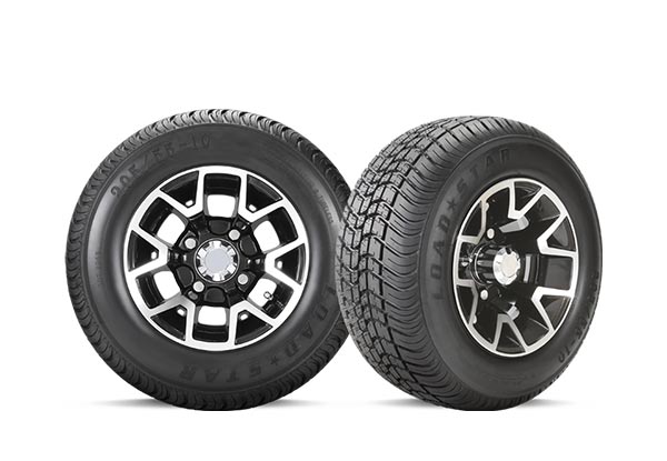 10" Gloss Black Atlas Wheel with 205/55-10 Loadstar Tire