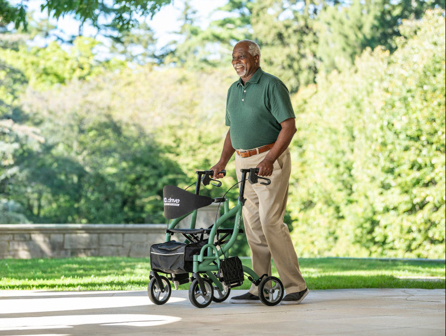 Drive Medical Airgo Fusion 2 in 1 Folding Rollator and Transport Chair