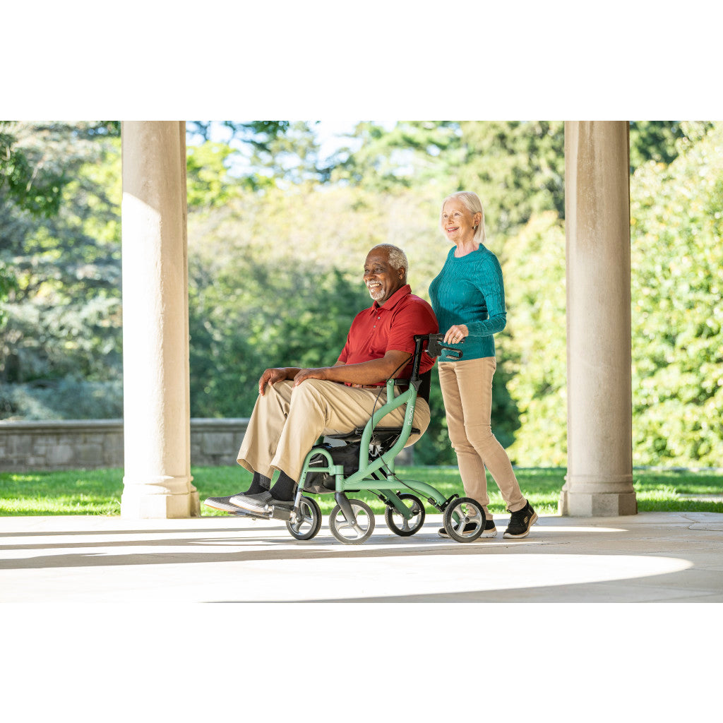 Drive Medical Airgo Fusion 2 in 1 Folding Rollator and Transport Chair
