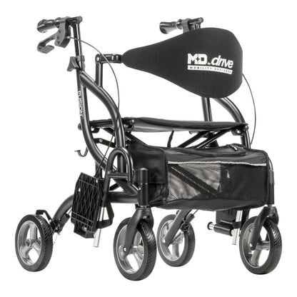 Drive Medical Airgo Fusion 2 in 1 Folding Rollator and Transport Chair