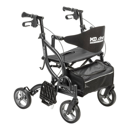 Drive Medical Airgo Fusion 2 in 1 Folding Rollator and Transport Chair