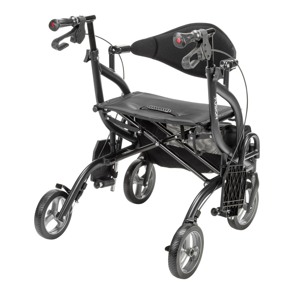 Drive Medical Airgo Fusion 2 in 1 Folding Rollator and Transport Chair