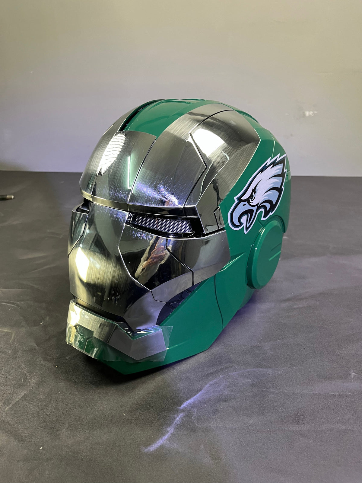 The Voice Activated Iron Man MK5 Helmet Painted in NFL Teams' Colorways