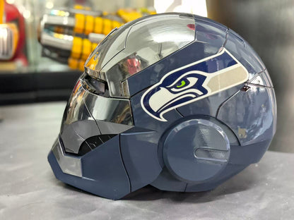 The Voice Activated Iron Man MK5 Helmet Painted in NFL Teams' Colorways