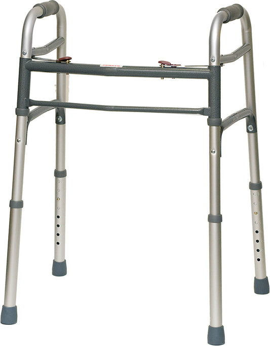 ProBasics Aluminum 2-Button Release Folding Walker Without Wheels