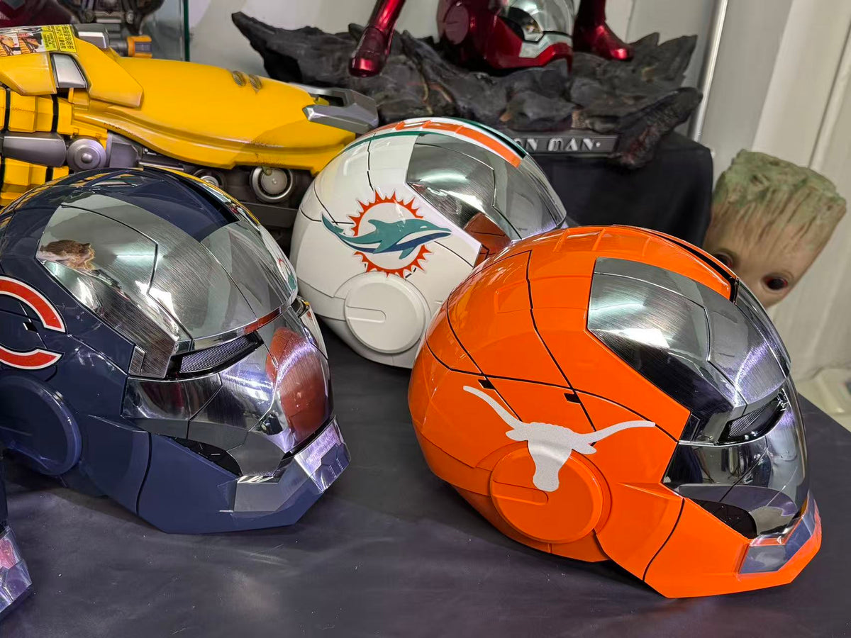 The Voice Activated Iron Man MK5 Helmet Painted in NFL Teams' Colorways