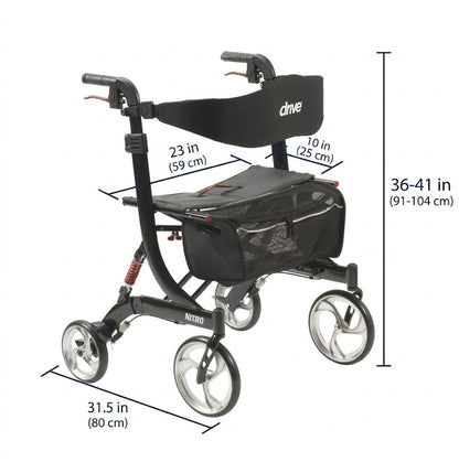 Drive Medical Nitro Heavy Duty Rollator 10266HD-BK
