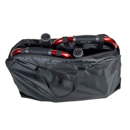 Drive Medical Portable Folding Travel Walker with 5" Wheels and Fold up Legs