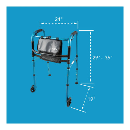 Carex Explorer Folding Walker with Wheels and Glides
