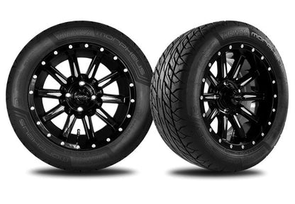 14” Gloss Black Zeus Wheel - 215/50R-14 Morpheus Steel-Belted Radial Tire
