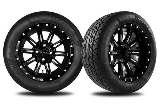 14” Gloss Black Zeus Wheel - 215/50R-14 Morpheus Steel-Belted Radial Tire